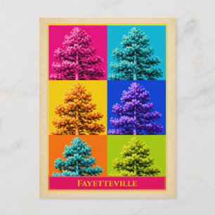Fayetteville Postcard Arkansas Pine Tree Vintage