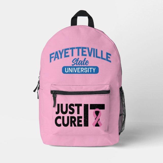 Fayetteville University Just Cure It Printed Backpack (Front)