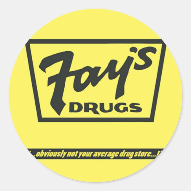 Fay's Drugs | the Immortal Yellow Bag Classic Round Sticker (Front)
