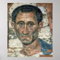 Fayum portrait of a man in a blue cloak,