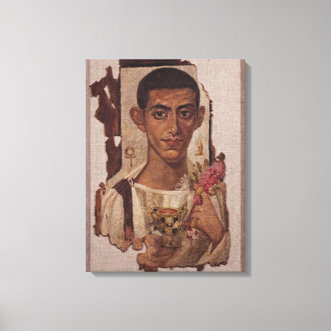 Fayum portrait of Ammonius, from Antinoe Canvas Print (Front)