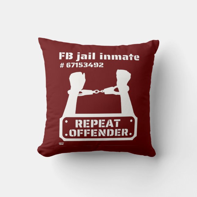 "FB JAIL INMATE" funny prison inmate      Cushion (Front)