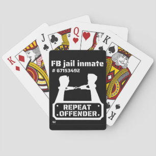 "FB JAIL INMATE" funny prison inmate Playing Cards