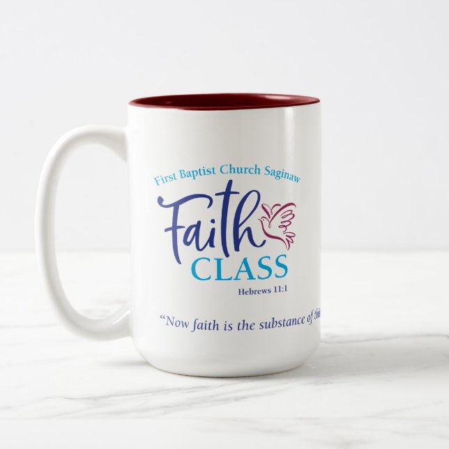 FBC Saginaw Faith Class 15 oz. coffee mug or cup (Left)