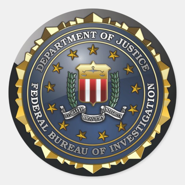 FBI Emblem Classic Round Sticker (Front)