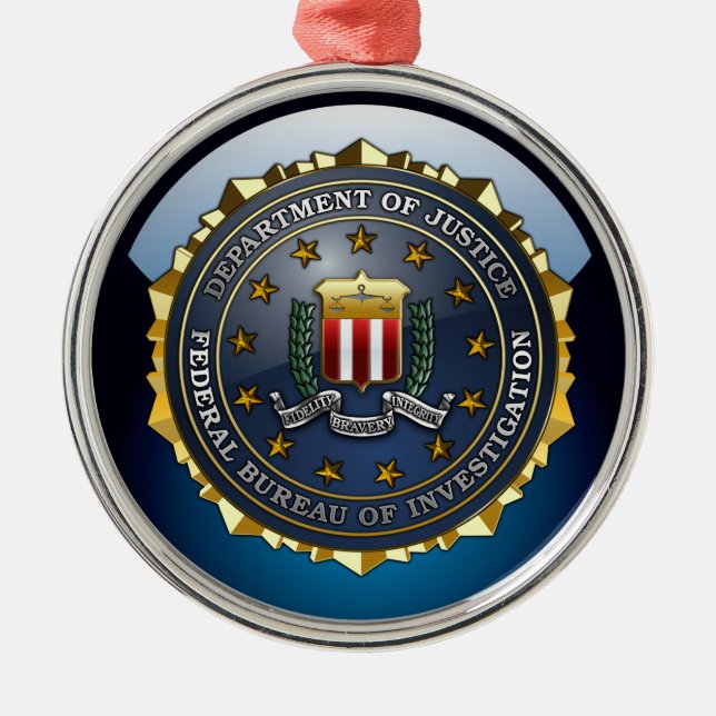 FBI Emblem Metal Tree Decoration (Front)