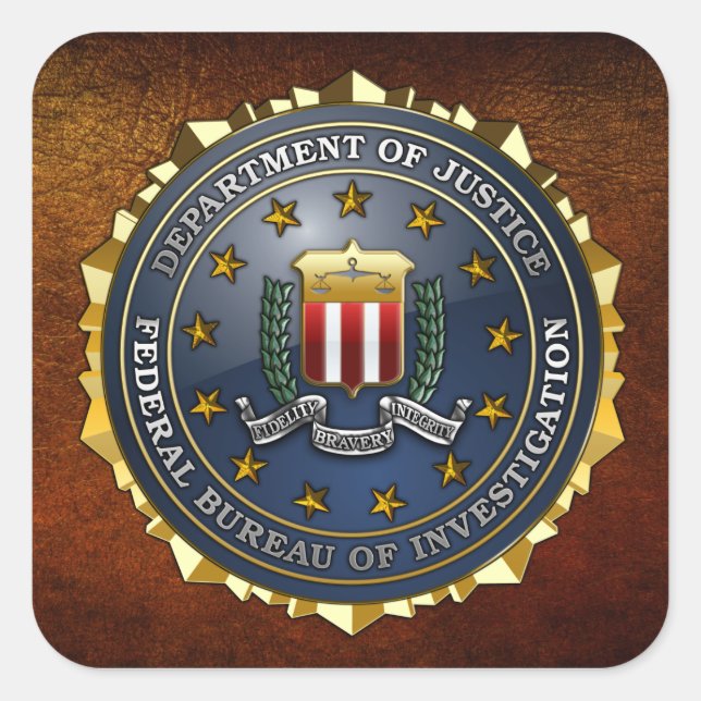 FBI Emblem Square Sticker (Front)