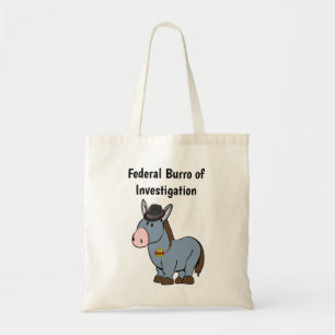 FBI Federal Burro of Investigation Donkey Cartoon Tote Bag