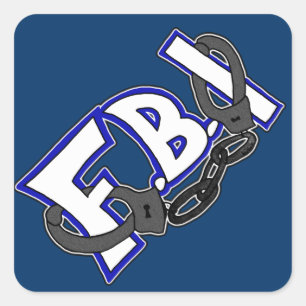 FBI Handcuffs Square Sticker