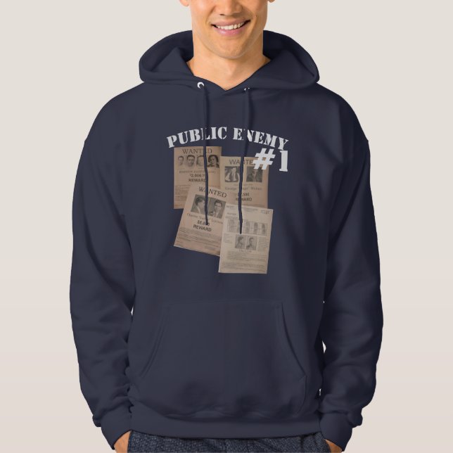 FBI public enemy number one poster hoodie design (Front)