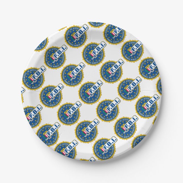 FBI Seal Mockup Paper Plate (Front)