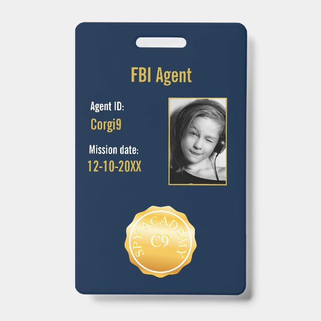 FBI Secret Agent Badge ID Badge (Front)