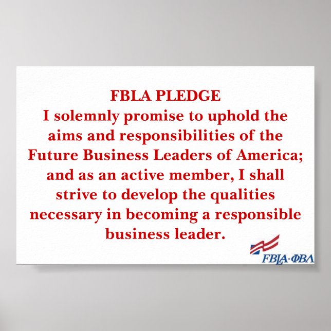 FBLA Pledge Poster (Front)