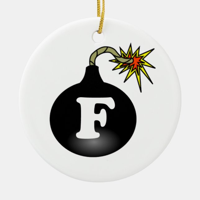 FBomb Classic Ceramic Tree Decoration (Front)