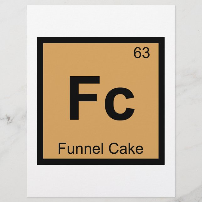 Fc - Funnel Cake Chemistry Periodic Table Symbol (Front)