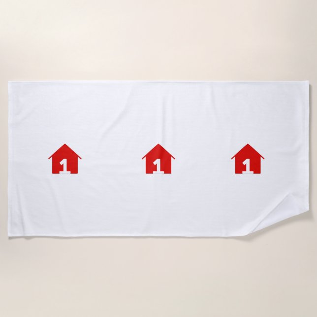 FCF Home Logo Regular Beach Towel (Front)