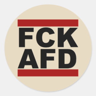 "Fck AfD" round sticker
