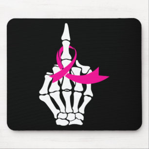 Fck Breast Cancer Middle Finger Pink Ribbon Awaren Mouse Pad