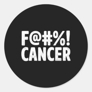 Fck Cancer Breast Cancer Awareness Gifts Distresse Classic Round Sticker