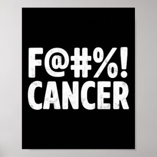 Fck Cancer Breast Cancer Awareness Gifts Distresse Poster