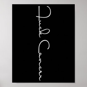 Fck Cancer Hate Cancer Tee Breast Cancer Awarenes Poster