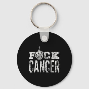 Fck Cancer Skeleton Middle Breast Cancer Awareness Key Ring