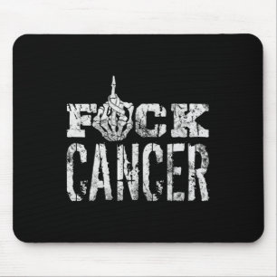 Fck Cancer Skeleton Middle Breast Cancer Awareness Mouse Pad