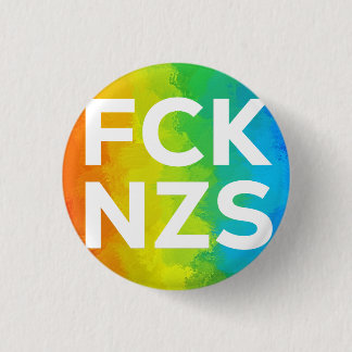 FCK NZS Cutout Regenbogen weiß 3 Cm Round Badge