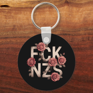 FCK NZS Flowery Against Right No Nazis Lgbtq+  Key Ring