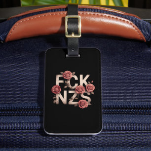 FCK NZS Flowery Against Right No Nazis Lgbtq+ Luggage Tag
