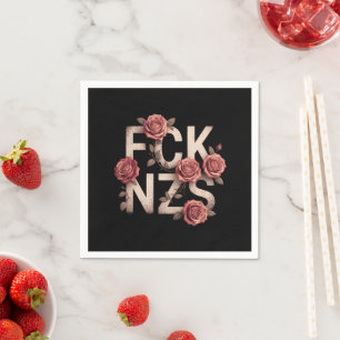 FCK NZS Flowery Against Right No Nazis Lgbtq+  Napkin