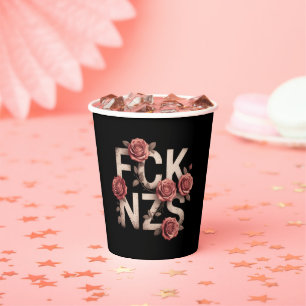 FCK NZS Flowery Against Right No Nazis Lgbtq+  Paper Cups