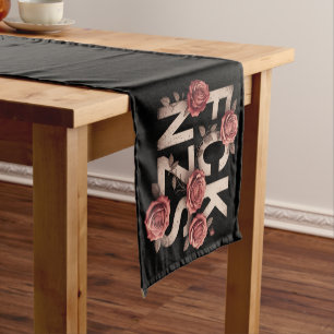 FCK NZS Flowery Against Right No Nazis Lgbtq+  Short Table Runner