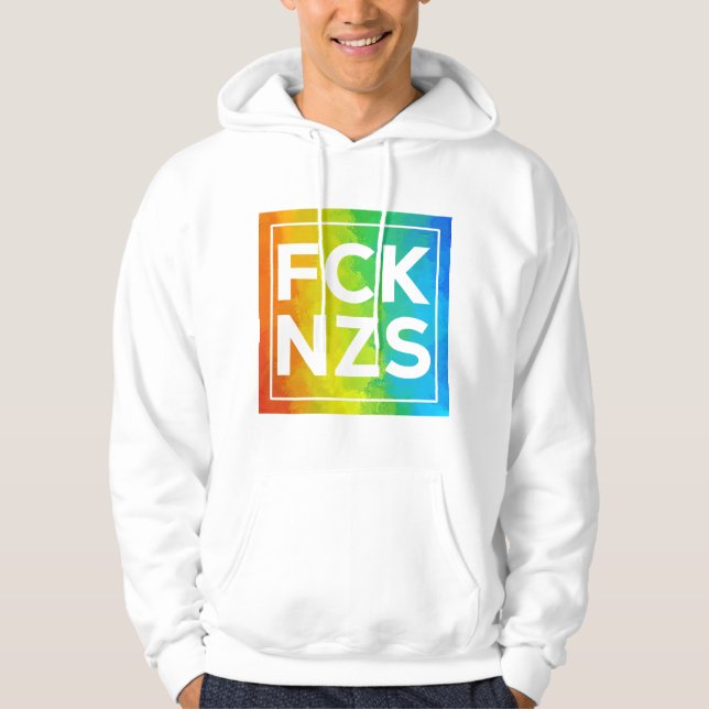 FCK NZS Regenbogen Cutout Hoodie (Front)