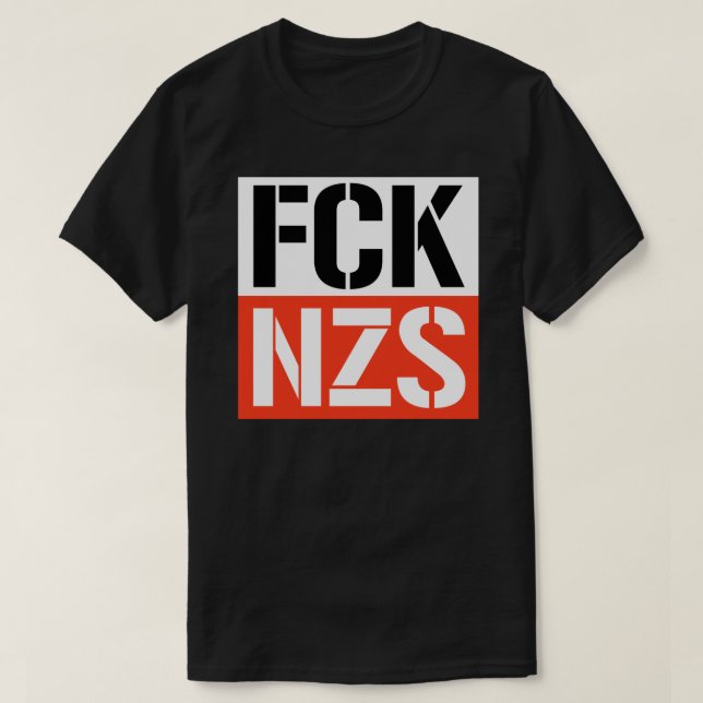 FCK NZS Sticker T-Shirt (Design Front)