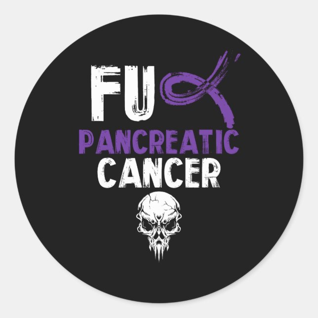 Fck Pancreatic Cancer Fighting Cancer Together Pur Classic Round Sticker (Front)