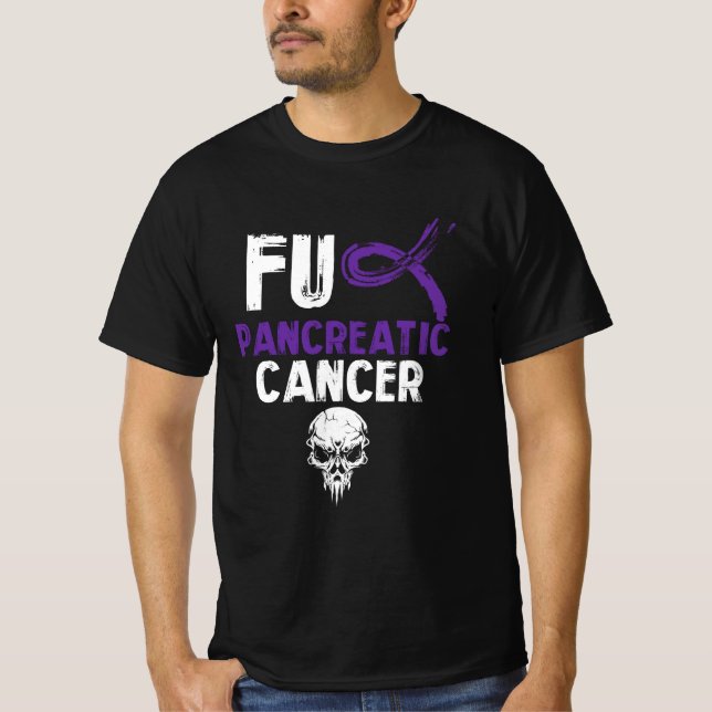Fck Pancreatic Cancer Fighting Cancer Together Pur T-Shirt (Front)