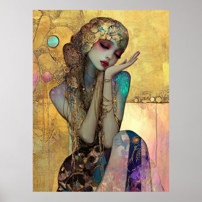 *~* FD2 34 Ornate Nouveau Fantasy Ethereal Woman  Poster (Front)