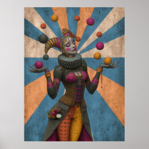 FD2 Circus Clown Art Vintage Retro Carnival 26 Poster