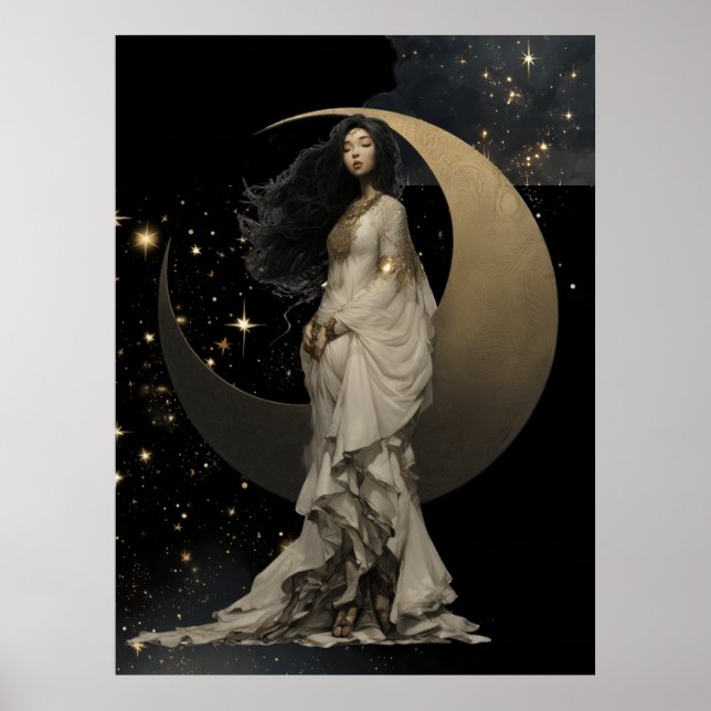 FD2 Enchanted 15  Crescent Moon Goddess Poster (Front)