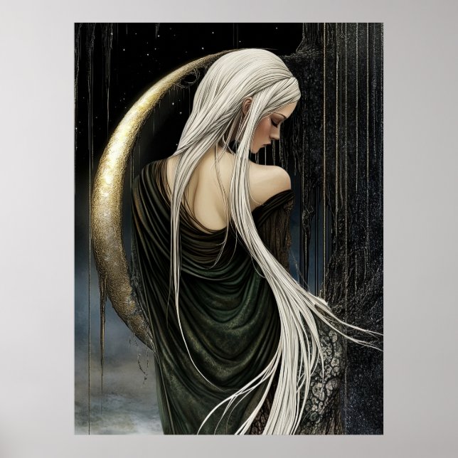 FD2 Enchanted Crescent Moon Goddess  15  Poster (Front)