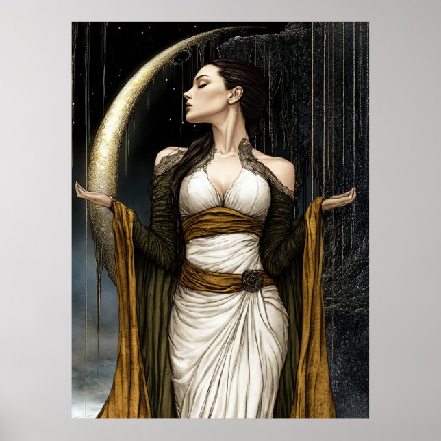 FD2 Enchanted Crescent Moon Goddess  28 Poster (Front)