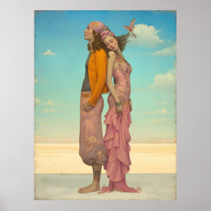 *~* FD2 Retro Love Romantic Boho Couple 22 Poster