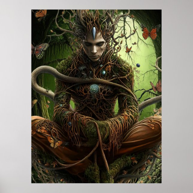 *~* FD3  Spiritual Forest WOMAN Earth Keeper 15 Poster (Front)