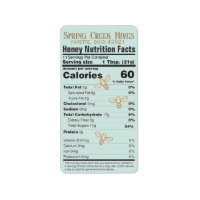 FDA Compliant Nutrition Fact Honey Label with Bees