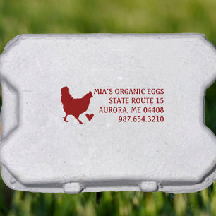 FDA compliant Producer Name & Address Egg Carton Rubber Stamp