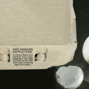 FDA Egg carton MANDATORY SAFE HANDLING INSTRUCTION Rubber Stamp