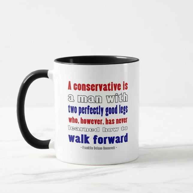 FDR Defines Conservatives Dark Mug (Left)