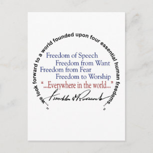 FDR Four Freedoms Tribute Postcard