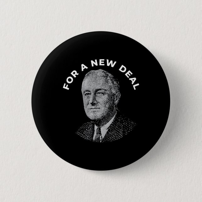 Fdr President Franklin Roosevelt New  6 Cm Round Badge (Front)